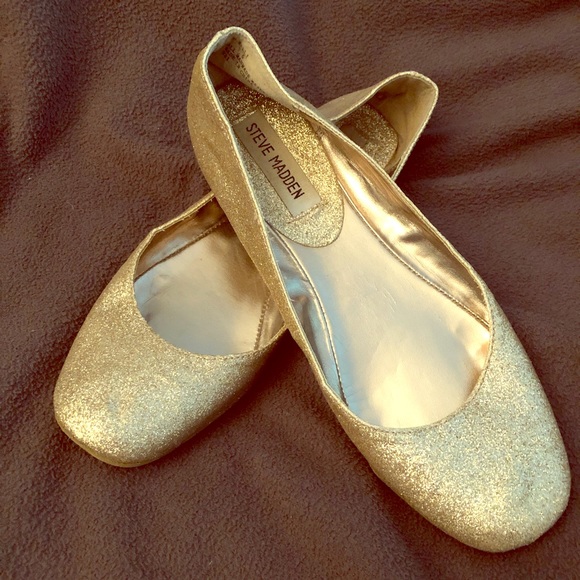 Steve Madden Shoes Steve Madden Gold Ballet Slippers Poshmark